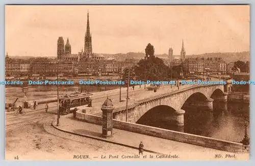 R764754 Rouen Le Pont Corneille et la Cathedrale ND Phot Neurdein et Cie