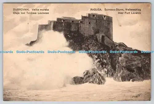 R764757 Ragusa Scirocco Sturm Wellenschlag Uber Fort Lorenzo I Kulisic