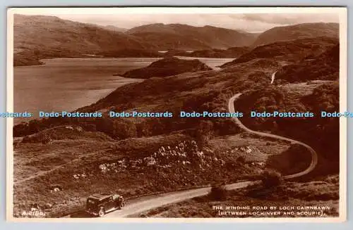 R763218 Die kurvenreiche Straße am Loch Cairnbawn zwischen Lochinver und Scourie J B Whi