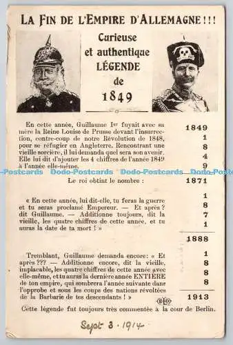 R764944 La Fin De L Empire D Allemagne Curieuse et Authentique Legende de 1849