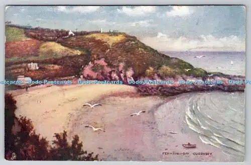 R763456 Guernsey Fermain Bay Guernsey and Sark Tuck Oilette 1666