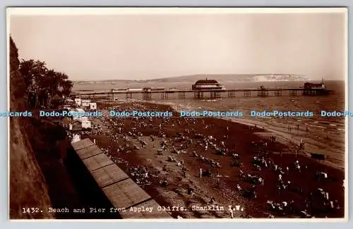 R763569 I W Shanklin Beach und Pier von Appley Cliffs Nigh Ventnor RP