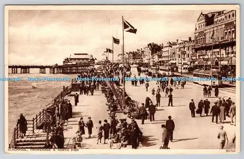 R763586 Blackpool Promenade und North Pier Photochrom Royal Tunbridge Wells alle