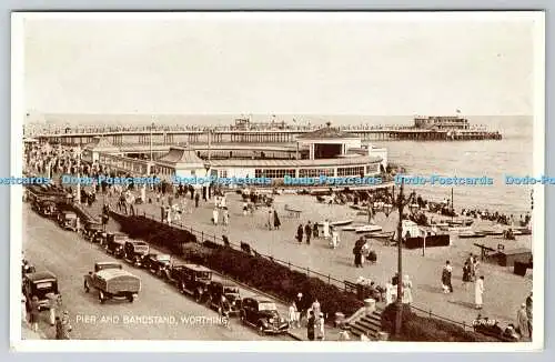 R763589 Worthing Pier and Bandstand Valentine Photo Brown