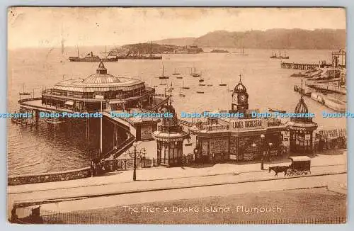 R763594 Plymouth The Pier and Drake Island Philip G Hunt PM Devonport 1914