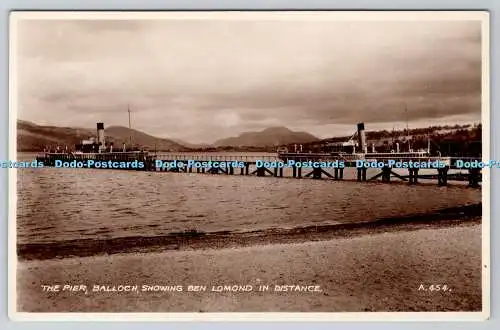 R763596 Balloch The Pier zeigt Ben Lomond in der Ferne Valentine RP