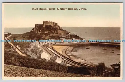 R763598 Jersey Mont Orgueil Castle and Gorey Harbour E T W Dennis British manufa