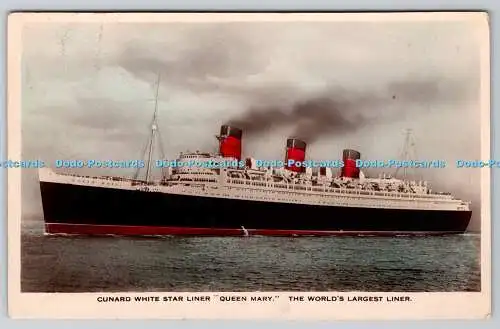 R763686 Cunard White Star Liner Queen Mary The World Largest Liner Mills Portsmo