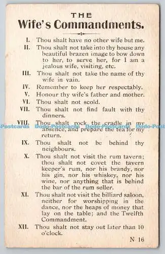 R765529 Postkarte Die Frau Gebote