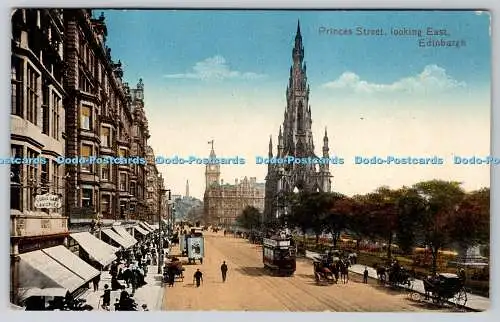 R763904 Edinburgh Princes Street Looking East Valentine Serie britische Manufaktur