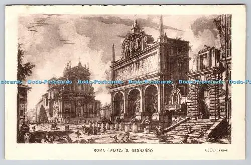 R764001 Roma Piazza S Bernardo G B Piranesi Danesi