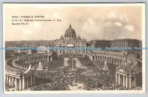 R764032 Roma Piazza S Pietro II 12 2 1922 Per l Incoronazione di Sua Santita Pio