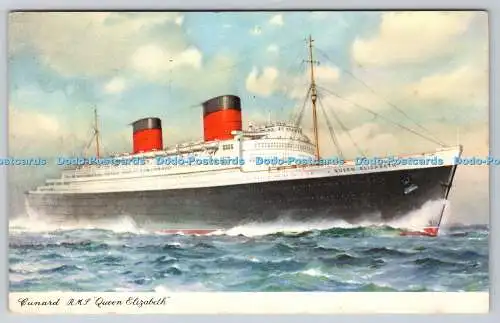 R764187 Cunard R M S Queen Elizabeth PM Southampton