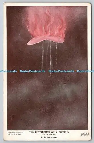 R765870 The Destruction of a Zeppelin In Full Flame Press Bureau The I V Studios