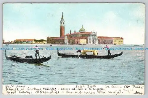 R764392 Venezia Chiesa ed Isola di S Giorgio Alinari