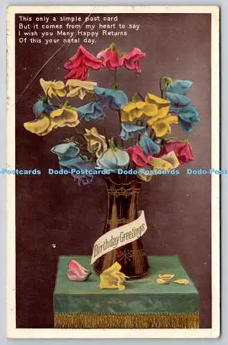 R766015 Geburtstagsgrüße Blumen in einer Vase auf dem Tisch H Vertigen und Co Seri