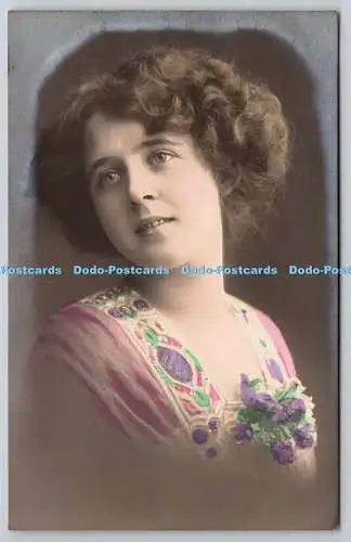 R766040 Junge Frau im Kleid Portrait Ettlinger Echt Bromid Kunst Studium Nr 17