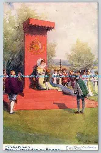 R766123 Warwick Festzug Queen Elizabeth and the Boy Shakespeare Aquarell Pos