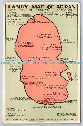 R766127 Praktische Karte von Arran nicht ernst zu nehmen Holmes Karte der Arran Serie