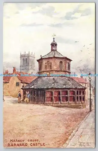 R766272 Barnard Castle Market Cross J W Ruddock Artist Series