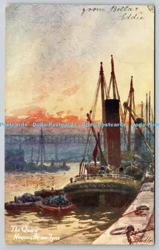 R766282 Newcastle on Tyne The Quay J W Ruddock Artist Series 1904