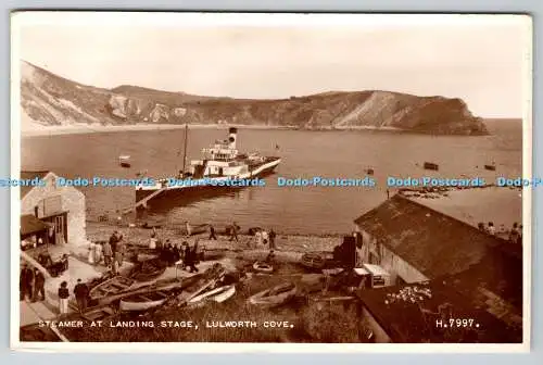 R767525 Lulworth Cove Steamer at Landing Stage Valentine RP
