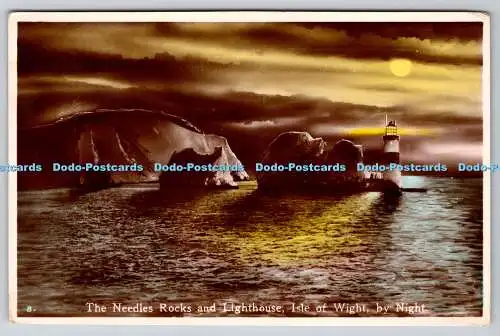 R767574 Isle of Wight The Needles Rocks and Lighthouse By Night Night Ventnor I W