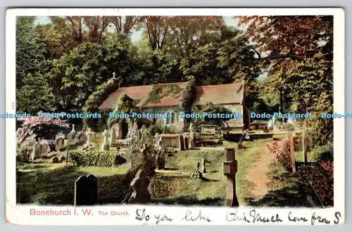 R767575 Bonchurch I W The Church Bildbriefpapier London Autochrom Farbe Ph