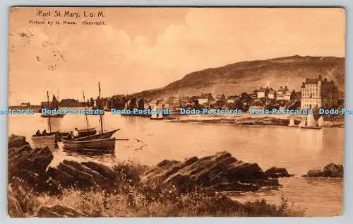 R767602 I O M Port St Mary R Wane Manx Sun Serie The Manx National Post Card PM