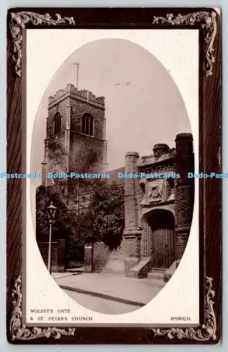 R766620 Ipswich Wolsey Gate and St Peters Church W and S 1910