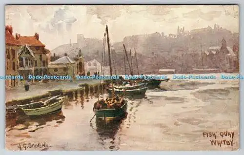 R766689 Whitby Fish Quay J W Ruddock Artist Series A G Stevens