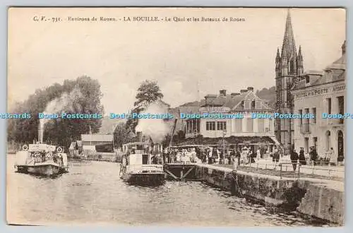 R769563 Environs de Rouen La Bouille Le Quai et les Bateaux de Rouen C V