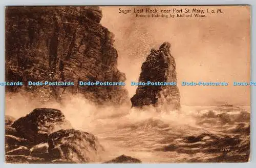 R766962 I o M Sugar Loaf Rock near Port St Mary Manx National Post Card Richard