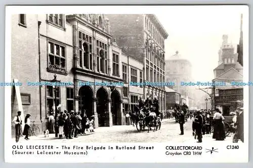 R766966 Old Leicester The Fire Brigade in Rutland Street Sammelkarte C 1240