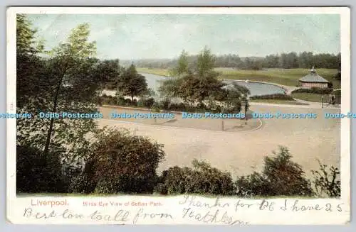 R769704 Liverpool Vogelperspektive Sefton Park Pfau 1903