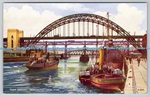 R766995 Newcastle upon Tyne Town Bridges Valentine Art Farbe G W Blow