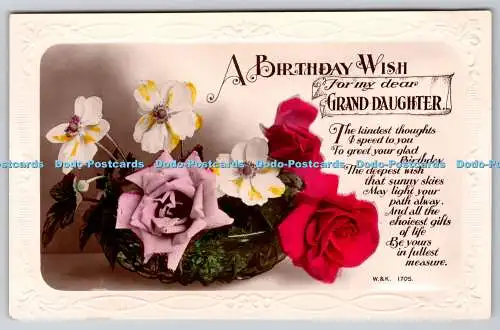 R769809 Ein Geburtstagswunsch für meine liebe Enkelin Blumen W und K RP