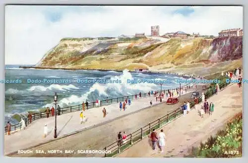 R767113 Scarborough Rough Sea North Bay Valentine Art Farbe E W Trick