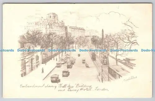 R767144 London Embankment zeigt Shell Mex Building und Savoy Hotel The Woolsto