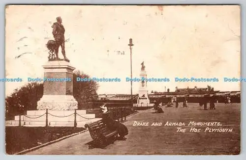 R767163 Plymouth The Hoe Drake and Armada Monuments M and L National Series