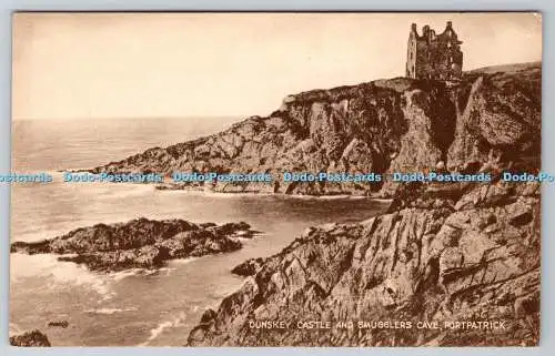 R767335 Portpatrick Dunskey Castle and Smugglers Cave M H McCarlie Post Office