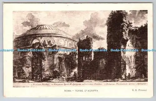 R768132 Roma Terme D Agrippa G B Piranesi Danesi E V R