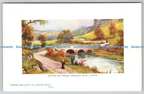 R768185 Staffs Manifold Valley Wetton Mill Bridge The Country Side Tuck Oilette