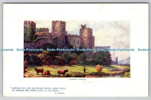 R768188 Conway Castle Picturesque Wales Tuck Oilette Platemarked No 9718