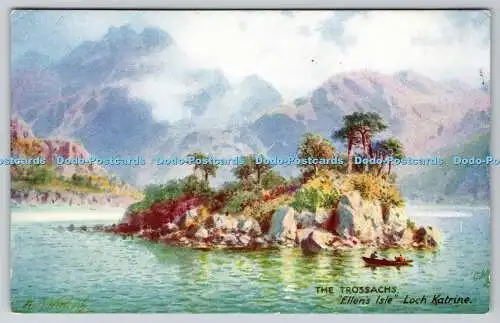 R768200 The Trossachs Ellen Isle Loch Katrine Tuck Oilette No 8944 H B Wimbush