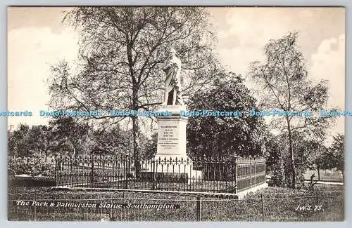 R768258 Southampton The Park and Palmerston Statue J Welch Portsmouth