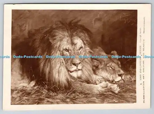 R769491 Löwe und Löwin Vestagh Gezay Russell Cotes Kunstgalerie und Museum