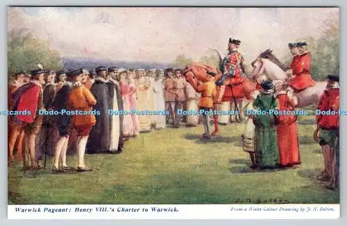 R768363 Warwick Festzug Henry VIII Charta To Warwick The Water Colour Post Card