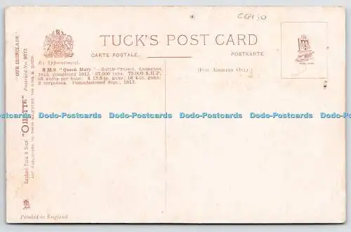 R770046 H M S Queen Mary Our Ironclads Raphael Tuck and Sons Oilette Postkarte 86