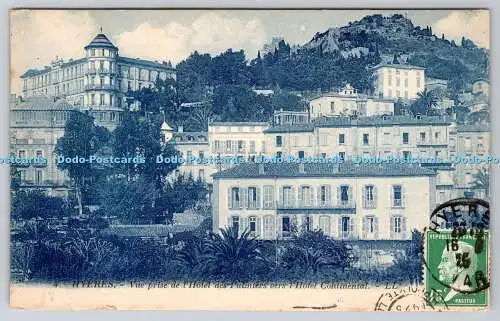 R770088 Hyeres Vue Prise de l Hotel des Palmiers vers l Hotel Continental LL 4 L